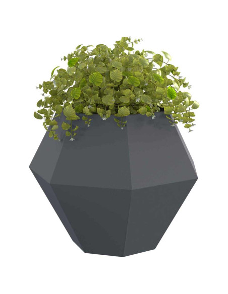 Fioriera Antracite 100 x 100 x 80 cm Acciaio