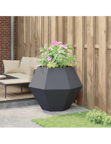 Fioriera Antracite 100 x 100 x 80 cm Acciaio