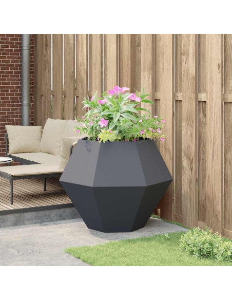Fioriera Antracite 100 x 100 x 80 cm Acciaio