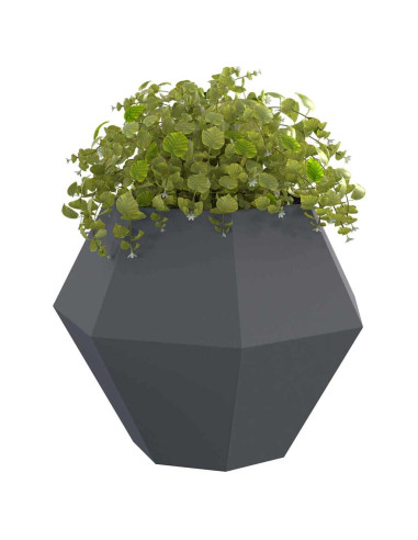 Fioriera 2 pcs Antracite 100 x 100 x 80 cm Acciaio