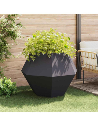 Fioriera 2 pcs Antracite 100 x 100 x 80 cm Acciaio