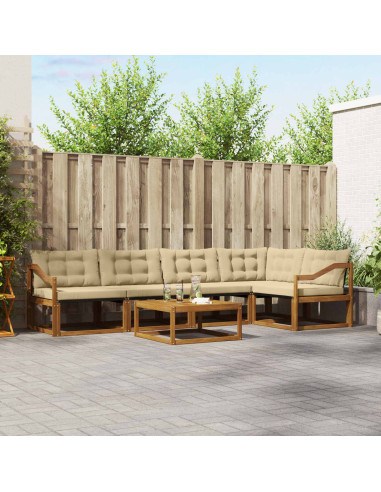 Set di divani con cuscino 6 pcs Naturale e Beige
