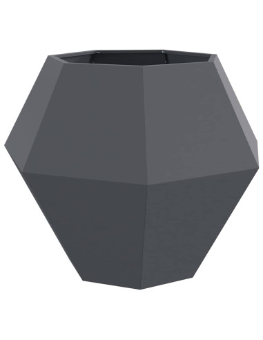 Fioriera 2 pcs Antracite 100 x 100 x 80 cm Acciaio