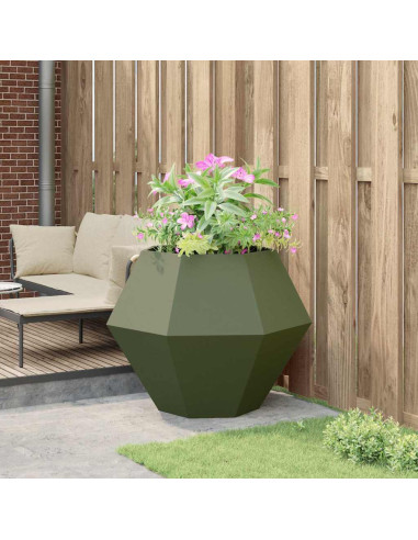 Fioriera Verde oliva 100 x 100 x 80 cm Acciaio