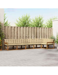 Set di divani con cuscino 6 pcs Naturale e Beige