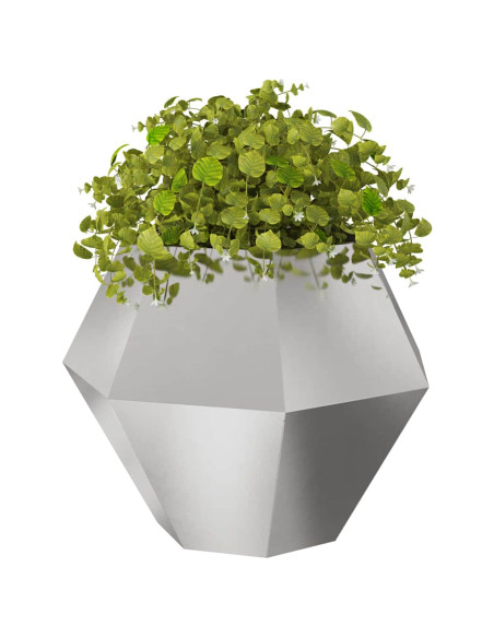 Fioriera 2 pcs Argento 100 x 100 x 80 cm Acciaio inossidabile