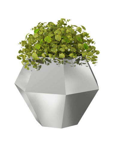 Fioriera 2 pcs Argento 100 x 100 x 80 cm Acciaio zincato