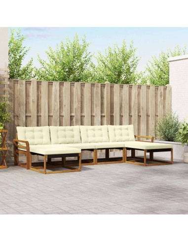 Set di divani con cuscino 6 pcs Naturale e Crema