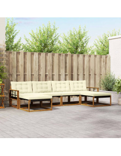 Set di divani con cuscino 6 pcs Naturale e Crema