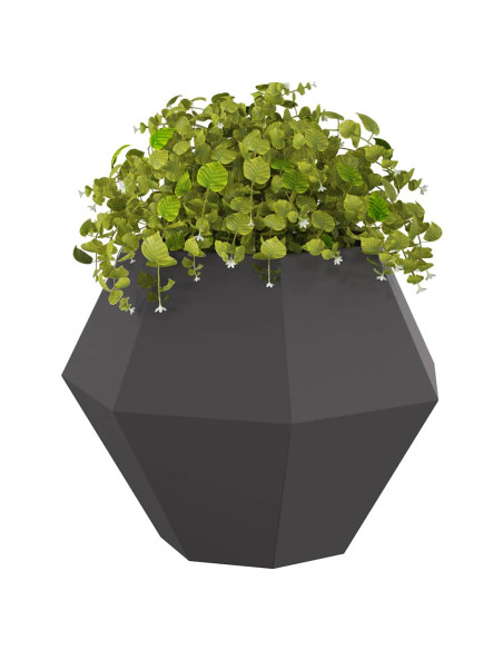 Fioriera Nero 75 x 75 x 60 cm Acciaio