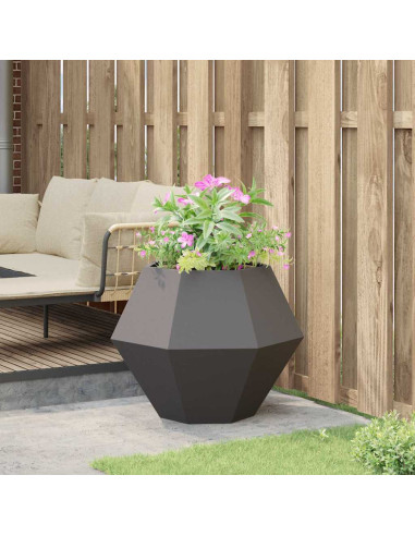 Fioriera Nero 75 x 75 x 60 cm Acciaio