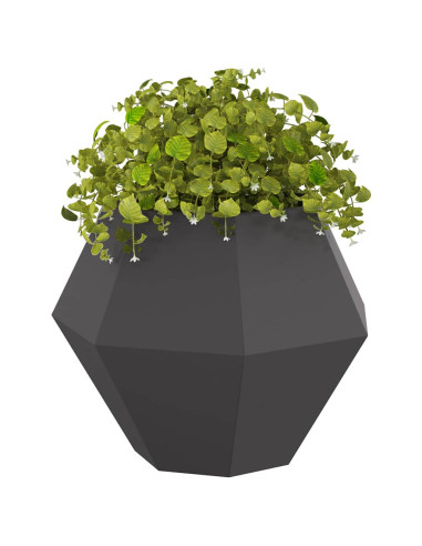 Fioriera 2 pcs Nero 75 x 75 x 60 cm Acciaio