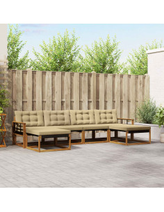 Set di divani con cuscino 6 pcs Naturale e Beige