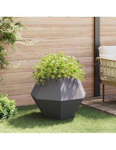 Fioriera 2 pcs Nero 75 x 75 x 60 cm Acciaio