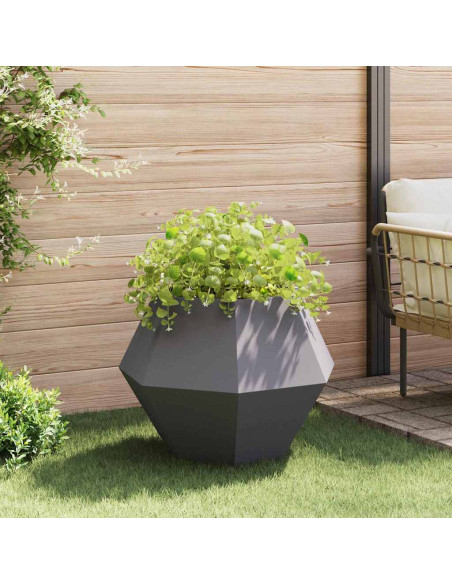 Fioriera 2 pcs Nero 75 x 75 x 60 cm Acciaio