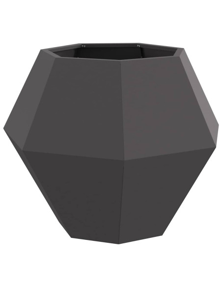 Fioriera 2 pcs Nero 75 x 75 x 60 cm Acciaio