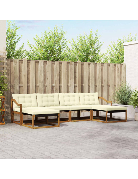 Set di divani con cuscino 6 pcs Naturale e Crema