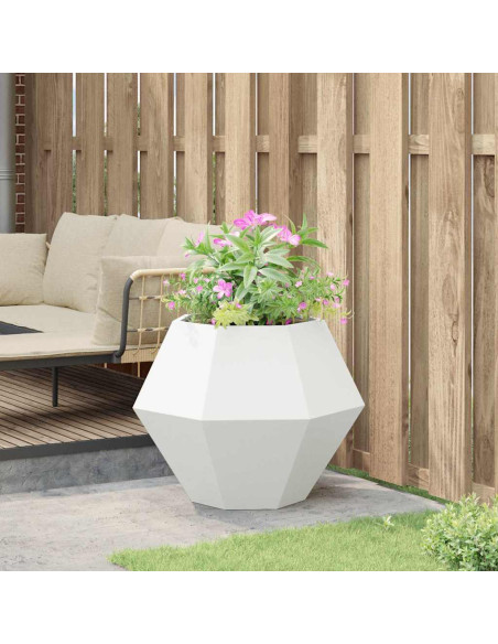 Fioriera Bianco 75 x 75 x 60 cm Acciaio