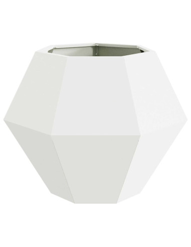 Fioriera Bianco 75 x 75 x 60 cm Acciaio