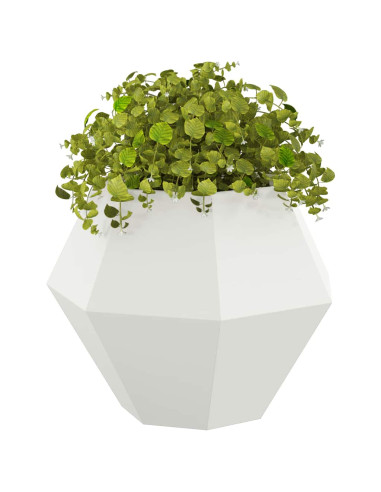 Fioriera 2 pcs Bianco 75 x 75 x 60 cm Acciaio