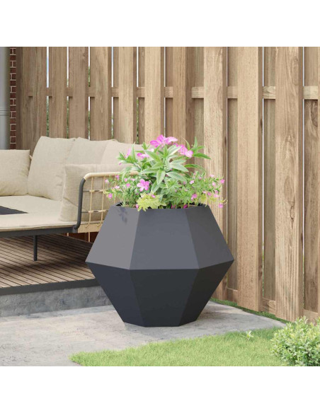 Fioriera Antracite 75 x 75 x 60 cm Acciaio