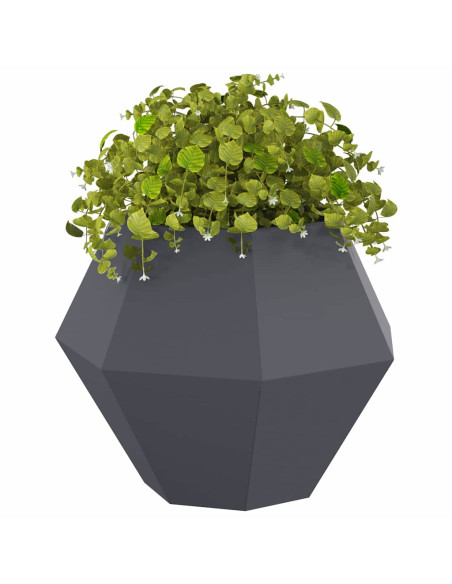 Fioriera 2 pcs Antracite 75 x 75 x 60 cm Acciaio