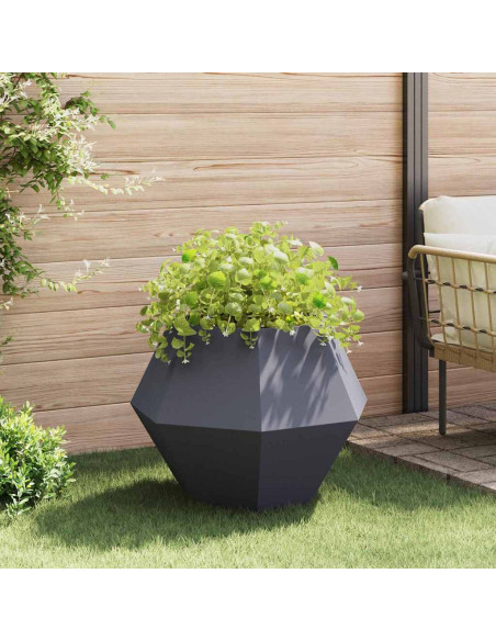 Fioriera 2 pcs Antracite 75 x 75 x 60 cm Acciaio