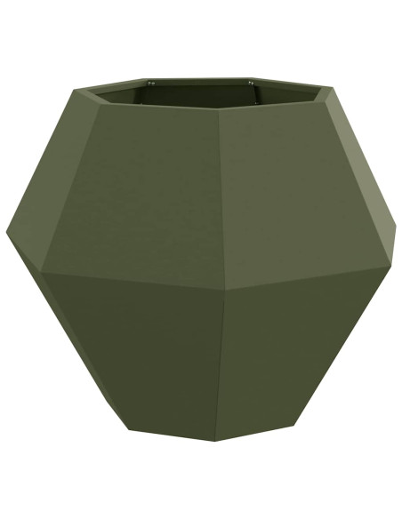 Fioriera Verde oliva 75 x 75 x 60 cm Acciaio