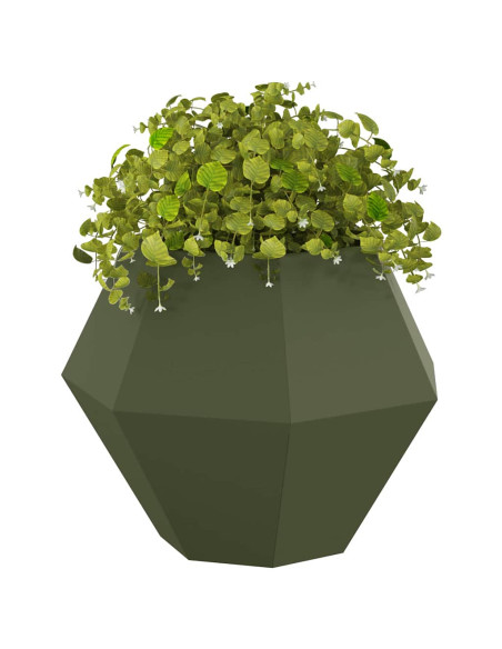 Fioriera Verde oliva 75 x 75 x 60 cm Acciaio