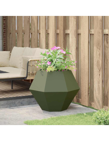 Fioriera Verde oliva 75 x 75 x 60 cm Acciaio