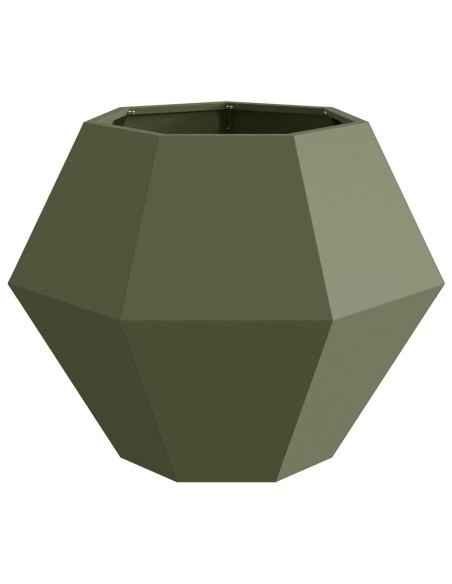 Fioriera Verde oliva 75 x 75 x 60 cm Acciaio