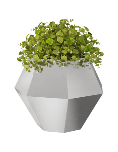 Fioriera 2 pcs Argento 75 x 75 x 60 cm Acciaio inossidabile