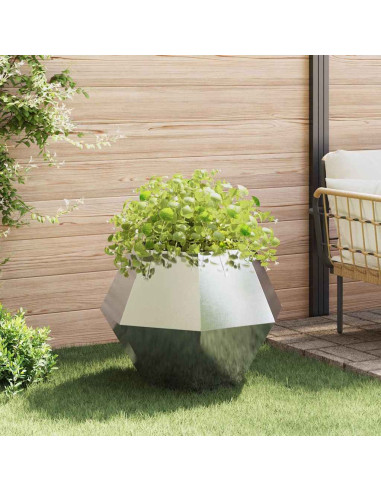 Fioriera 2 pcs Argento 75 x 75 x 60 cm Acciaio inossidabile