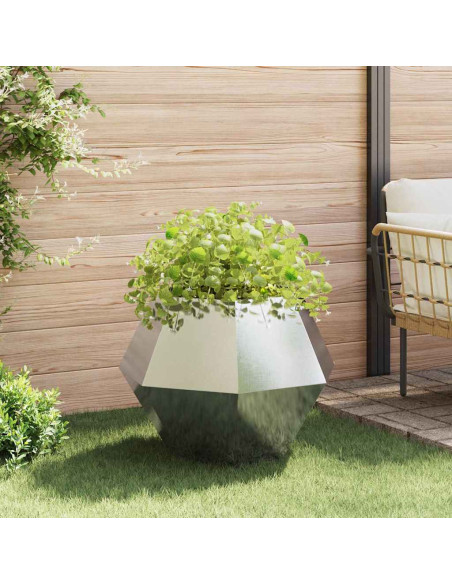 Fioriera 2 pcs Argento 75 x 75 x 60 cm Acciaio inossidabile