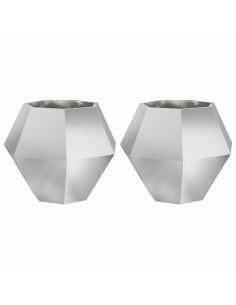 Fioriera 2 pcs Argento 75 x 75 x 60 cm Acciaio zincato 2