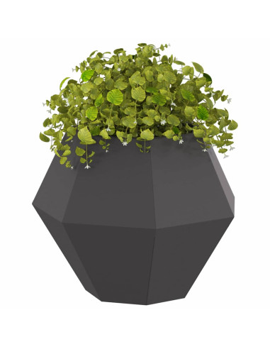 Fioriera Nero 50 x 50 x 40 cm Acciaio