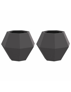 Fioriera 2 pcs Nero 50 x 50 x 40 cm Acciaio 2