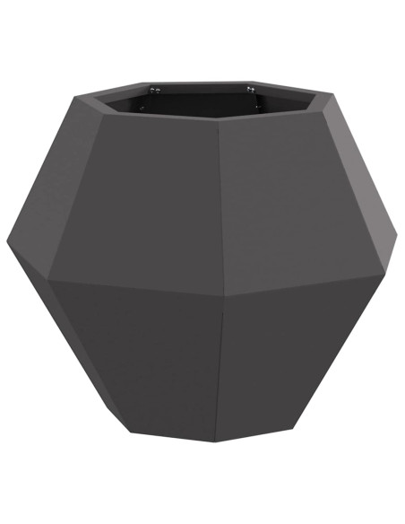 Fioriera 2 pcs Nero 50 x 50 x 40 cm Acciaio