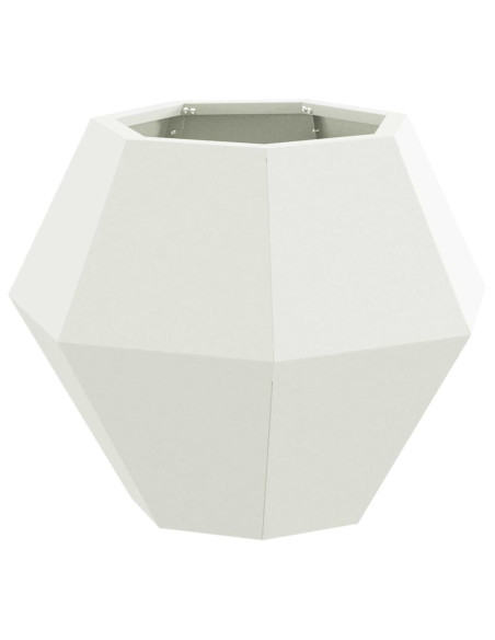 Fioriera 2 pcs Bianco 50 x 50 x 40 cm Acciaio