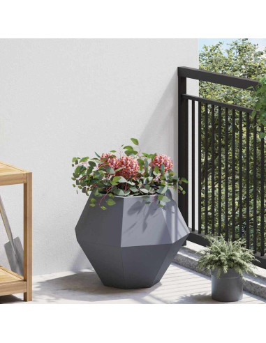 Fioriera 2 pcs Antracite 50 x 50 x 40 cm Acciaio