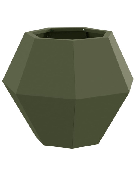 Fioriera 2 pcs Verde oliva 50 x 50 x 40 cm Acciaio