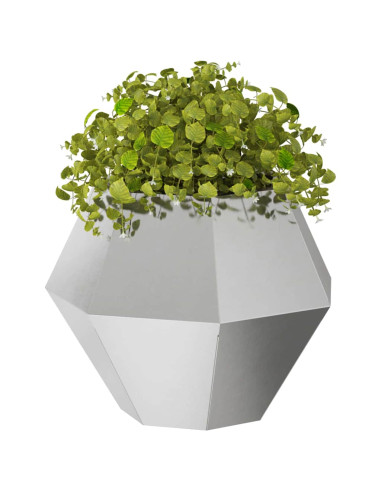 Fioriera 2 pcs Argento 50 x 50 x 40 cm Acciaio inossidabile