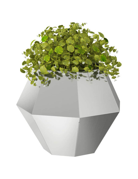 Fioriera 2 pcs Argento 50 x 50 x 40 cm Acciaio zincato