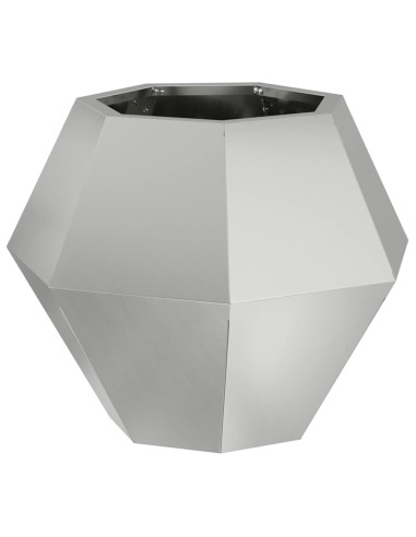 Fioriera 2 pcs Argento 50 x 50 x 40 cm Acciaio zincato