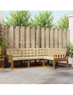 Set di divani con cuscino 4 pcs Naturale e Beige