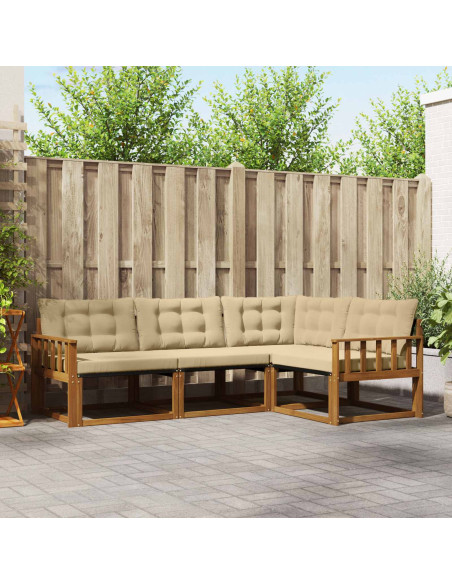 Set di divani con cuscino 4 pcs Naturale e Beige