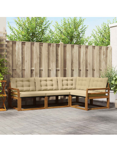 Set di divani con cuscino 4 pcs Naturale e Beige