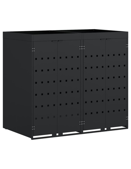 Contenitore per Rifiuti per 2 Bidoni Nero 136 x 77,5 x 121,5 cm