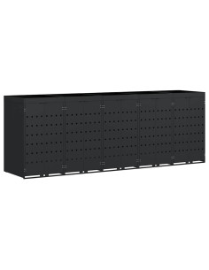 Contenitore per Rifiuti per 5 Bidoni Nero 340 x 77,5 x 121,5 cm 2