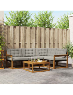 Set di divani con cuscino 5 pcs Grigio Naturale e Chiaro